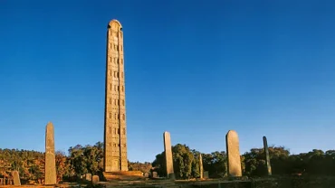 Axum obelisks standing tall against the sky